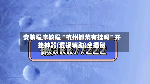 安装程序教程“杭州都莱有挂吗”开挂神器{透视辅助}全揭秘-第1张图片