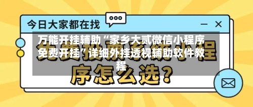 万能开挂辅助“家乡大贰微信小程序免费开挂”详细外挂透视辅助软件教程-第3张图片