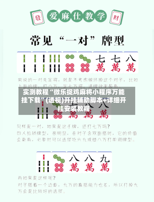 实测教程“微乐捉鸡麻将小程序万能挂下载”(透视)开挂辅助脚本+详细开挂安装教程-第1张图片