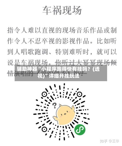 辅助神器“小程序跑得快有挂吗？(透视)	”详细开挂玩法-第1张图片