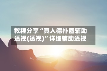 教程分享“真人德扑圈辅助透视(透视)”详细辅助透视-第3张图片