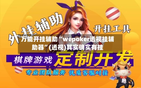 万能开挂辅助“wepoker透视挂辅助器	”(透视)其实确实有挂-第1张图片