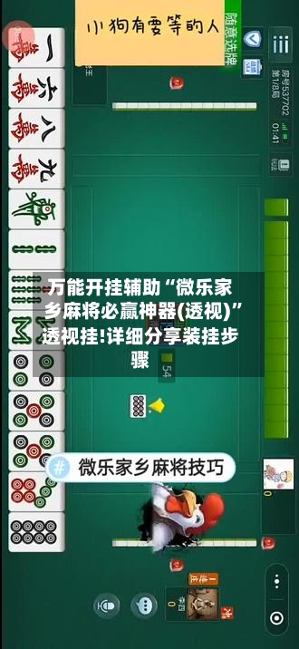 万能开挂辅助“微乐家乡麻将必赢神器(透视)”透视挂!详细分享装挂步骤-第3张图片