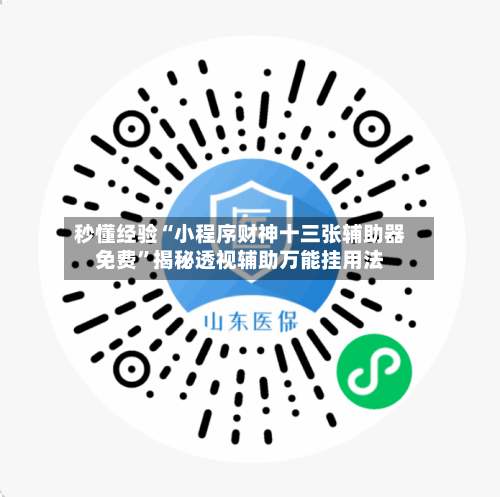 秒懂经验“小程序财神十三张辅助器免费”揭秘透视辅助万能挂用法-第2张图片