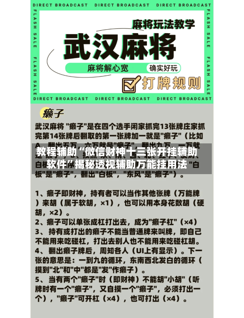 教程辅助“微信财神十三张开挂辅助软件”揭秘透视辅助万能挂用法-第1张图片