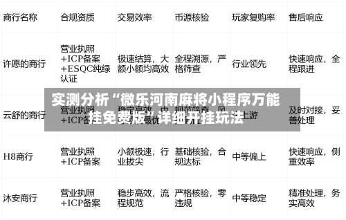 实测分析“微乐河南麻将小程序万能挂免费版”详细开挂玩法-第1张图片