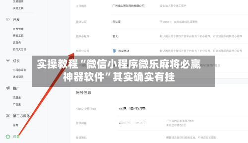 实操教程“微信小程序微乐麻将必赢神器软件”其实确实有挂-第1张图片