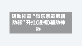 辅助神器“微乐亲友房辅助器”开挂(透视)辅助神器-第1张图片