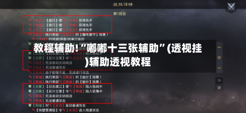教程辅助!“嘟嘟十三张辅助	”(透视挂)辅助透视教程-第2张图片