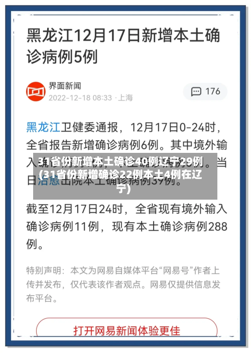31省份新增本土确诊40例辽宁29例(31省份新增确诊22例本土4例在辽宁)-第1张图片