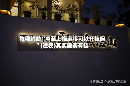 教程辅助“中至上饶麻将可以开挂吗”(透视)其实确实有挂-第3张图片