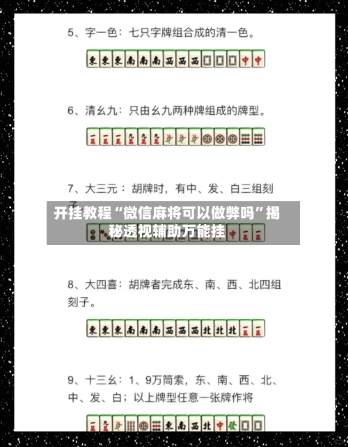 开挂教程“微信麻将可以做弊吗”揭秘透视辅助万能挂-第3张图片