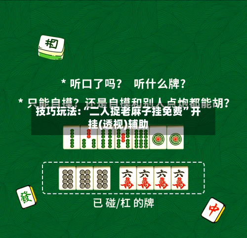 技巧玩法:“二人捉老麻子挂免费	”开挂(透视)辅助-第1张图片