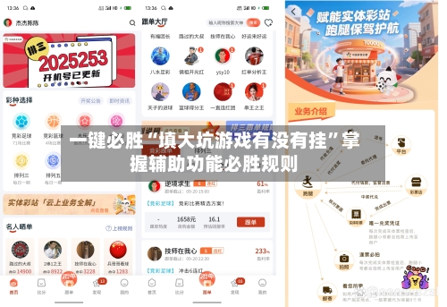 一键必胜“填大坑游戏有没有挂”掌握辅助功能必胜规则-第2张图片