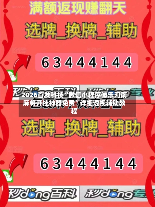 2026首发科技“微信小程序微乐河南麻将开挂神器免费”详细透视辅助教程-第3张图片
