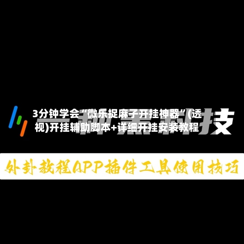 3分钟学会“微乐捉麻子开挂神器	”(透视)开挂辅助脚本+详细开挂安装教程-第1张图片