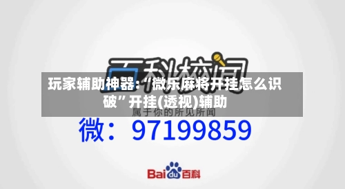 玩家辅助神器:“微乐麻将开挂怎么识破”开挂(透视)辅助-第2张图片