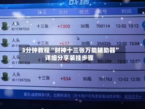 3分钟教程“财神十三张万能辅助器”详细分享装挂步骤-第1张图片