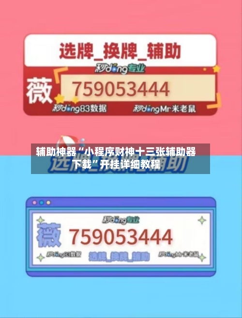 辅助神器“小程序财神十三张辅助器下载”开挂详细教程-第1张图片