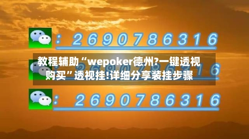 教程辅助“wepoker德州?一键透视购买”透视挂!详细分享装挂步骤-第3张图片