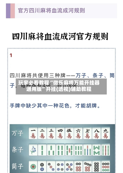 玩家必看教程“微乐麻将万能开挂器通用版”开挂(透视)辅助教程-第1张图片
