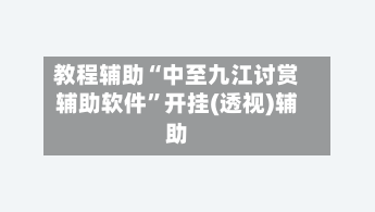 教程辅助“中至九江讨赏辅助软件”开挂(透视)辅助-第3张图片