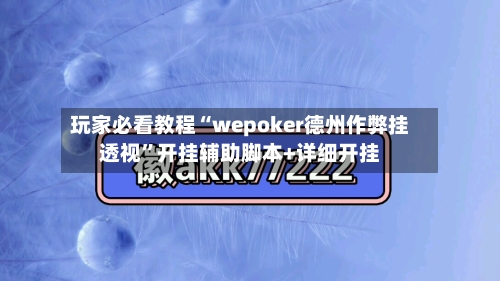 玩家必看教程“wepoker德州作弊挂透视”开挂辅助脚本+详细开挂-第1张图片