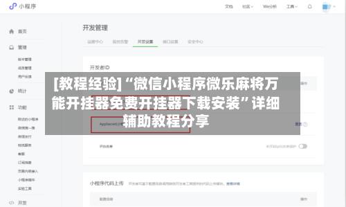 [教程经验]“微信小程序微乐麻将万能开挂器免费开挂器下载安装”详细辅助教程分享-第1张图片