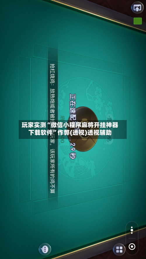 玩家实测“微信小程序麻将开挂神器下载软件”作弊(透视)透视辅助-第2张图片