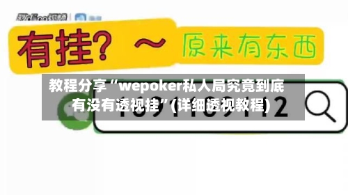 教程分享“wepoker私人局究竟到底有没有透视挂”(详细透视教程)-第2张图片