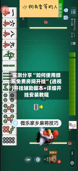 实测分享“如何使用微乐免费房间开挂”(透视)开挂辅助脚本+详细开挂安装教程-第1张图片