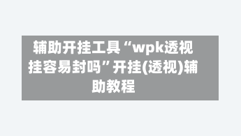 辅助开挂工具“wpk透视挂容易封吗	”开挂(透视)辅助教程-第1张图片