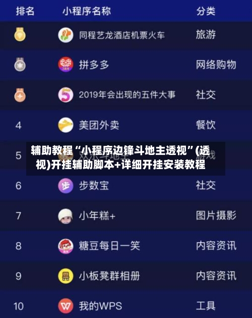 辅助教程“小程序边锋斗地主透视”(透视)开挂辅助脚本+详细开挂安装教程-第1张图片