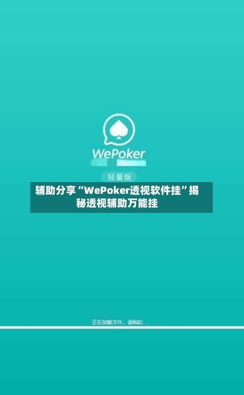 辅助分享“WePoker透视软件挂	”揭秘透视辅助万能挂-第1张图片