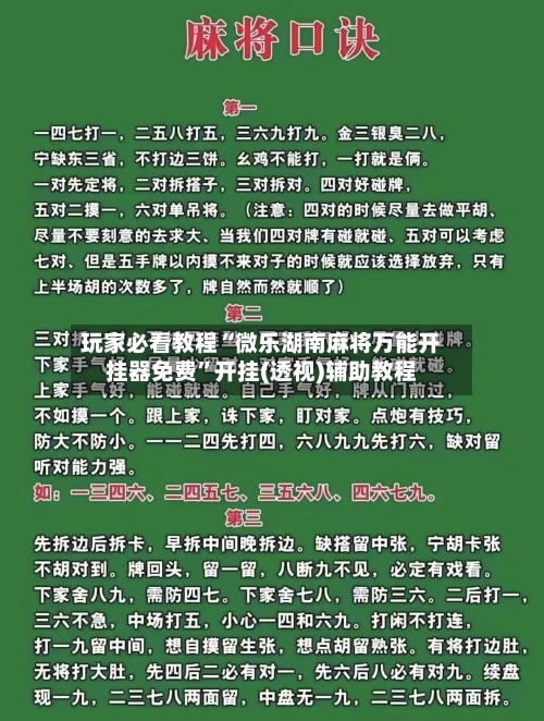 玩家必看教程“微乐湖南麻将万能开挂器免费”开挂(透视)辅助教程-第1张图片