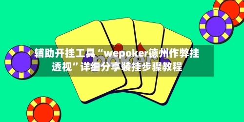 辅助开挂工具“wepoker德州作弊挂透视”详细分享装挂步骤教程-第2张图片