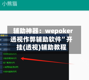 辅助神器：wepoker透视作弊辅助软件	”开挂(透视)辅助教程-第1张图片