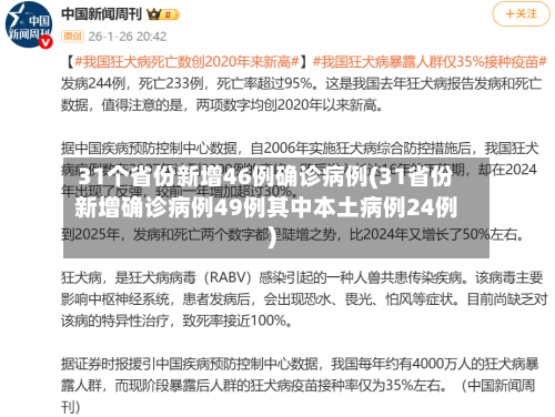 31个省份新增46例确诊病例(31省份新增确诊病例49例其中本土病例24例)-第1张图片