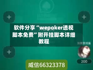 软件分享“wepoker透视脚本免费	”附开挂脚本详细教程-第1张图片