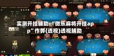 实测开挂辅助:“微乐麻将开挂app”作弊(透视)透视辅助-第1张图片