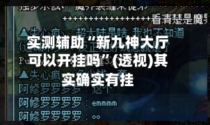 实测辅助“新九神大厅可以开挂吗”(透视)其实确实有挂-第3张图片