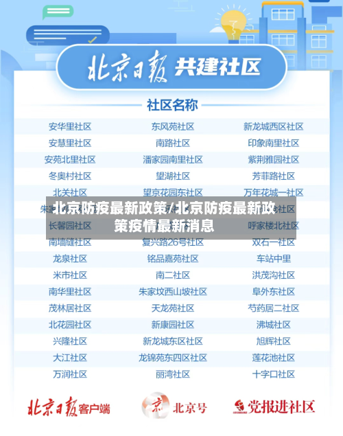 北京防疫最新政策/北京防疫最新政策疫情最新消息-第2张图片