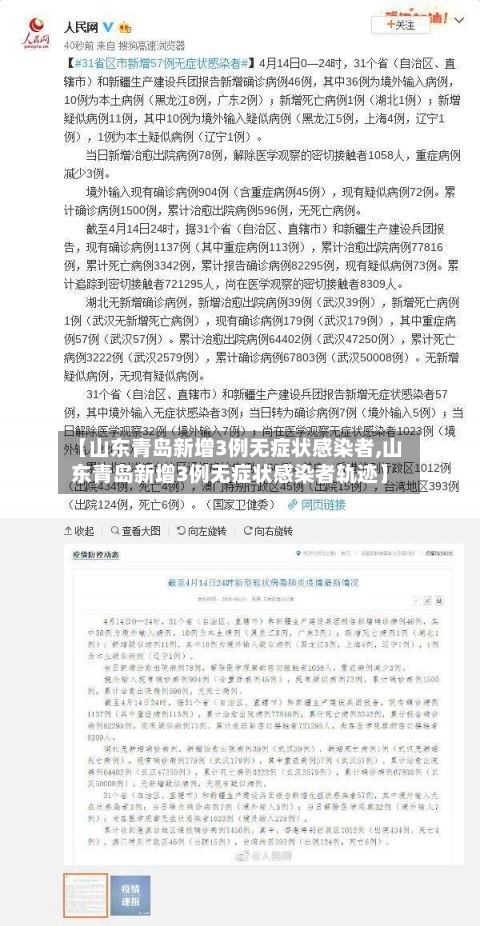 【山东青岛新增3例无症状感染者,山东青岛新增3例无症状感染者轨迹】-第1张图片