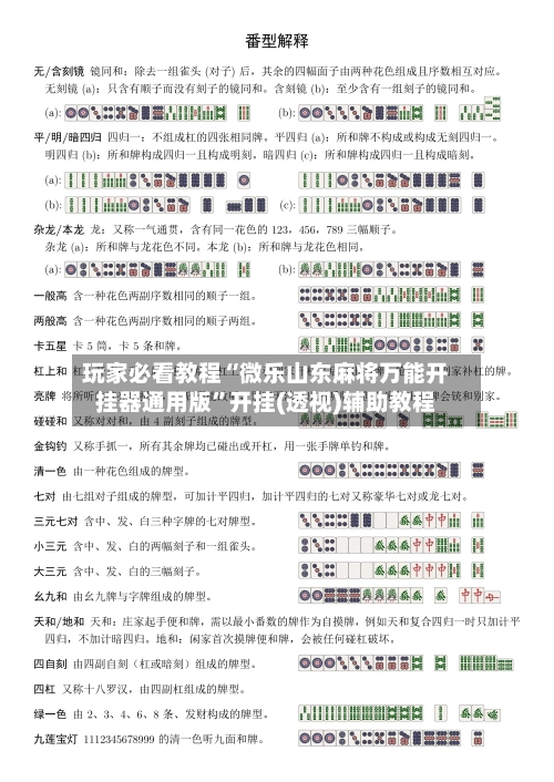 玩家必看教程“微乐山东麻将万能开挂器通用版”开挂(透视)辅助教程-第1张图片