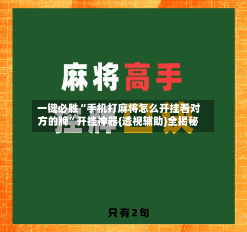 一键必胜“手机打麻将怎么开挂看对方的牌”开挂神器{透视辅助}全揭秘-第1张图片