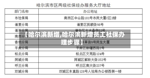 【哈尔滨新增,哈尔滨新增员工社保办理步骤】-第1张图片