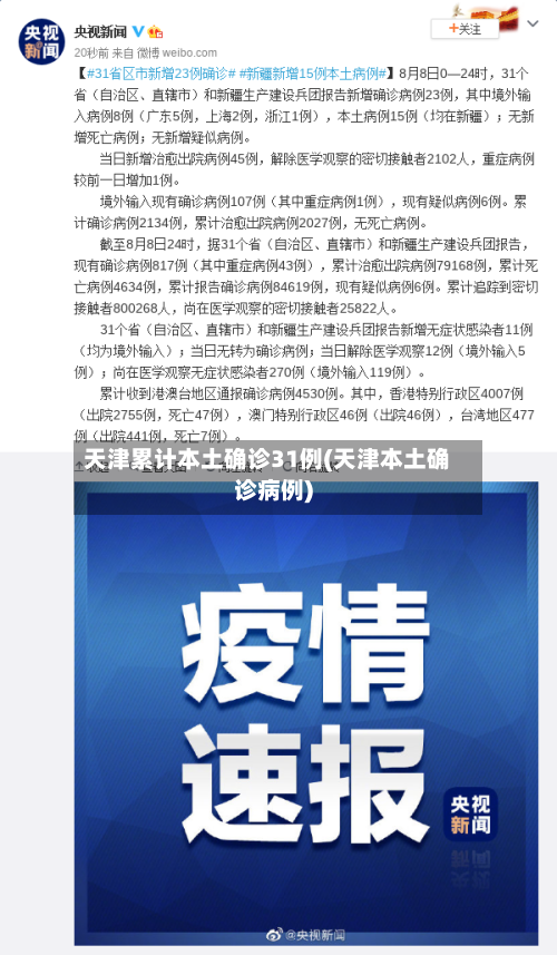 天津累计本土确诊31例(天津本土确诊病例)-第1张图片