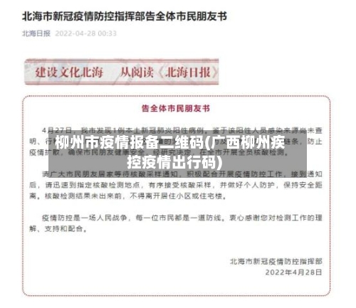 柳州市疫情报备二维码(广西柳州疾控疫情出行码)-第2张图片