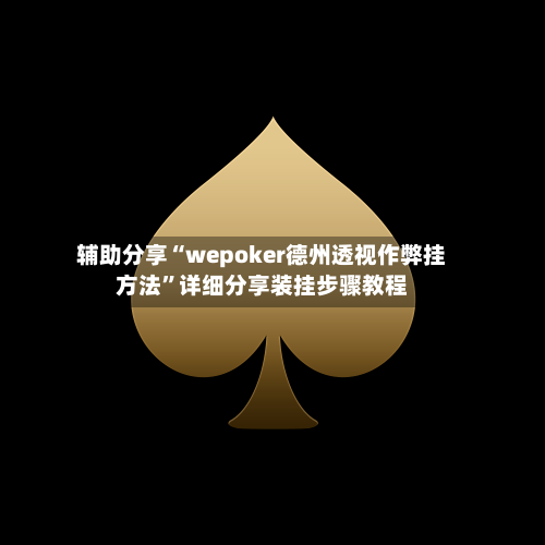 辅助分享“wepoker德州透视作弊挂方法”详细分享装挂步骤教程-第1张图片