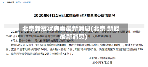 北京新冠状病毒最新消息(北京 新冠 最新消息)-第2张图片